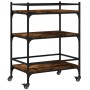 Smoked oak engineered wood kitchen cart 65x40x86.5 cm by , Kitchen and dining carts - Ref: Foro24-842398, Price: 60,27 €, Dis...