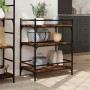 Smoked oak engineered wood kitchen cart 65x40x86.5 cm by , Kitchen and dining carts - Ref: Foro24-842398, Price: 60,27 €, Dis...