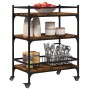 Smoked oak engineered wood kitchen cart 65x40x86.5 cm by , Kitchen and dining carts - Ref: Foro24-842398, Price: 60,27 €, Dis...