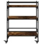 Smoked oak engineered wood kitchen cart 65x40x86.5 cm by , Kitchen and dining carts - Ref: Foro24-842398, Price: 60,27 €, Dis...