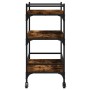 Smoked oak engineered wood kitchen cart 65x40x86.5 cm by , Kitchen and dining carts - Ref: Foro24-842398, Price: 60,27 €, Dis...