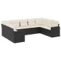 8-teiliges Gartensofa-Set und schwarze synthetische Rattankissen von , Modulare Sofas für den Außenbereich - Ref: Foro24-3251...