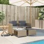 2 seater garden sofa with beige PE rattan table and stools by , Garden sets - Ref: Foro24-368419, Price: 220,26 €, Discount: %