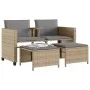 2 seater garden sofa with beige PE rattan table and stools by , Garden sets - Ref: Foro24-368419, Price: 220,26 €, Discount: %