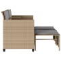 2 seater garden sofa with beige PE rattan table and stools by , Garden sets - Ref: Foro24-368419, Price: 163,40 €, Discount: %