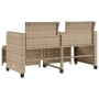 2-Sitzer-Gartensofa mit beigem PE-Rattantisch und Hockern von , Gartensets - Ref: Foro24-368419, Preis: 224,55 €, Rabatt: %