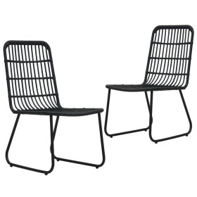 Sillas de jardín 2 unidades ratán sintético negro de vidaXL, Sillas de jardín - Ref: Foro24-48584, Precio: 205,23 €, Descuent...