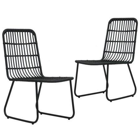 Gartenstühle 2 Einheiten aus schwarzem synthetischem Rattan von vidaXL, Gartenstühle - Ref: Foro24-48584, Preis: 205,23 €, Ra...