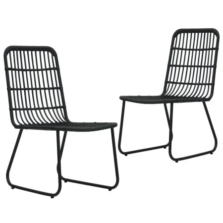 Sillas de jardín 2 unidades ratán sintético negro de vidaXL, Sillas de jardín - Ref: Foro24-48584, Precio: 198,48 €, Descuent...