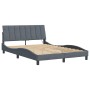 Bed frame LED lights dark gray velvet 140x190 cm by , Beds and slatted bases - Ref: Foro24-3213776, Price: 198,90 €, Discount: %