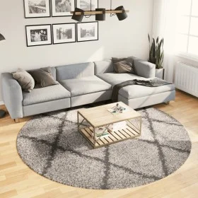 Modern long pile rug PAMPLONA anthracite beige Ø240 cm by , Rugs - Ref: Foro24-375402, Price: 96,46 €, Discount: %