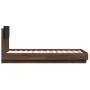 Bed frame headboard LED lights oak brown 90x190 cm by , Beds and slatted bases - Ref: Foro24-3210065, Price: 164,91 €, Discou...
