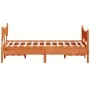 Estructura cama con cabecero madera pino marrón cera 160x200 cm de , Camas y somieres - Ref: Foro24-3216377, Precio: 244,50 €...