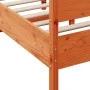 Bettgestell mit Kopfteil aus wachsbraunem Kiefernholz, 160 x 200 cm von , Betten und Lattenroste - Ref: Foro24-3216377, Preis...