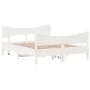 Bed frame with white pine wood headboard 140x200 cm by , Beds and slatted bases - Ref: Foro24-3216382, Price: 213,95 €, Disco...