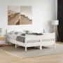 Bed frame with white pine wood headboard 140x200 cm by , Beds and slatted bases - Ref: Foro24-3216382, Price: 213,95 €, Disco...