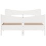 Bed frame with white pine wood headboard 140x200 cm by , Beds and slatted bases - Ref: Foro24-3216382, Price: 216,69 €, Disco...