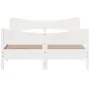 Bed frame with white pine wood headboard 140x200 cm by , Beds and slatted bases - Ref: Foro24-3216382, Price: 213,95 €, Disco...