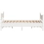 Bed frame with white pine wood headboard 140x200 cm by , Beds and slatted bases - Ref: Foro24-3216382, Price: 216,69 €, Disco...