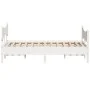 Bed frame with white pine wood headboard 140x200 cm by , Beds and slatted bases - Ref: Foro24-3216382, Price: 213,95 €, Disco...