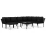 Juego de muebles de jardín 8 piezas con cojines PVC negro de vidaXL, Conjuntos de jardín - Ref: Foro24-48592, Precio: 797,89 ...