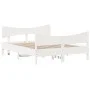Bed frame with white pine wood headboard 140x190 cm by , Beds and slatted bases - Ref: Foro24-3216394, Price: 210,70 €, Disco...