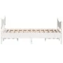 Bed frame with white pine wood headboard 140x190 cm by , Beds and slatted bases - Ref: Foro24-3216394, Price: 210,70 €, Disco...