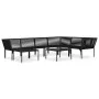 Juego de muebles de jardín 8 piezas con cojines PVC negro de vidaXL, Conjuntos de jardín - Ref: Foro24-48592, Precio: 797,89 ...
