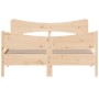 Bed frame with solid pine wood headboard 135x190 cm by , Beds and slatted bases - Ref: Foro24-3216396, Price: 174,95 €, Disco...