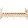 Bed frame with solid pine wood headboard 135x190 cm by , Beds and slatted bases - Ref: Foro24-3216396, Price: 174,95 €, Disco...