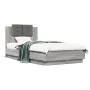 Sonoma gray engineered wood bed with headboard 75x190 cm by , Beds and slatted bases - Ref: Foro24-3209980, Price: 132,60 €, ...