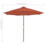Sombrilla de jardín con palo de madera 300 cm terracota de vidaXL, Sombrillas - Ref: Foro24-44498, Precio: 106,40 €, Descuent...