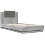 Sonoma gray engineered wood bed with headboard 75x190 cm by , Beds and slatted bases - Ref: Foro24-3209980, Price: 132,60 €, ...