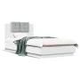 Cama con cabecero madera de ingeniería blanca 90x190 cm de , Camas y somieres - Ref: Foro24-3209968, Precio: 145,82 €, Descue...