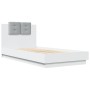 Weißes Holzwerkstoffbett mit Kopfteil 90x190 cm von , Betten und Lattenroste - Ref: Foro24-3209968, Preis: 147,55 €, Rabatt: %