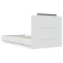 Cama con cabecero madera de ingeniería blanca 90x190 cm de , Camas y somieres - Ref: Foro24-3209968, Precio: 145,82 €, Descue...