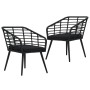 Gartenstühle 2 Einheiten mit schwarzen synthetischen Rattankissen von vidaXL, Gartenstühle - Ref: Foro24-48578, Preis: 159,94...