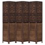 Biombo separador de 6 paneles madera paulownia marrón oscuro de , Divisores de ambientes - Ref: Foro24-358716, Precio: 235,55...