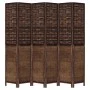 Dark brown paulownia wood 6-panel dividing screen by , Room dividers - Ref: Foro24-358716, Price: 196,52 €, Discount: %
