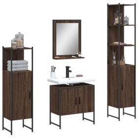 Badezimmermöbel-Set, 4-teilig, Eichenbraun-Sperrholz von , Badezimmermöbel - Ref: Foro24-3214358, Preis: 217,69 €, Rabatt: %