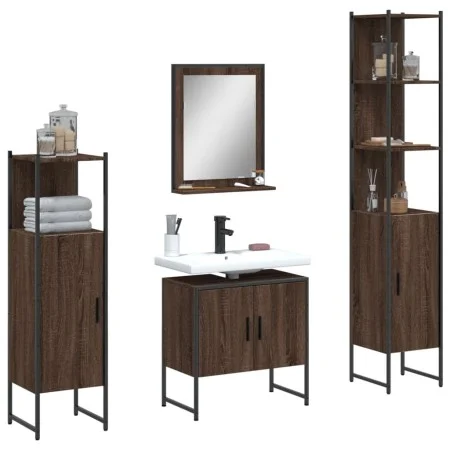Badezimmermöbel-Set, 4-teilig, Eichenbraun-Sperrholz von , Badezimmermöbel - Ref: Foro24-3214358, Preis: 214,50 €, Rabatt: %