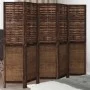 Dark brown paulownia wood 5-panel separator screen by , Room dividers - Ref: Foro24-358709, Price: 128,28 €, Discount: %