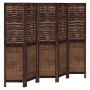 Dark brown paulownia wood 5-panel separator screen by , Room dividers - Ref: Foro24-358709, Price: 131,30 €, Discount: %