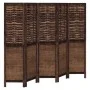 Dark brown paulownia wood 5-panel separator screen by , Room dividers - Ref: Foro24-358709, Price: 128,28 €, Discount: %