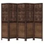 Dark brown paulownia wood 5-panel separator screen by , Room dividers - Ref: Foro24-358709, Price: 128,28 €, Discount: %