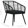 Gartenstühle 2 Einheiten mit schwarzen synthetischen Rattankissen von vidaXL, Gartenstühle - Ref: Foro24-48578, Preis: 159,94...