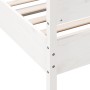 Bettgestell mit Kopfteil aus weißem Kiefernholz, 75 x 190 cm von , Betten und Lattenroste - Ref: Foro24-3216406, Preis: 148,7...