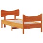 Estructura cama con cabecero madera pino marrón cera 90x190 cm de , Camas y somieres - Ref: Foro24-3216404, Precio: 154,00 €,...