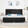 Estructura de cama con cabecera Negro 200 x 200 cm tela