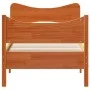 Bed frame with wax brown pine wood headboard 100x200 cm by , Beds and slatted bases - Ref: Foro24-3216389, Price: 166,68 €, D...